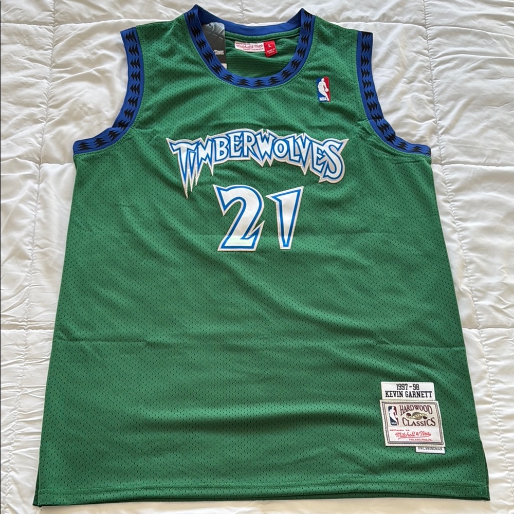 Mitchell & Ness Kevin Garnett Timberwolves Green Jersey